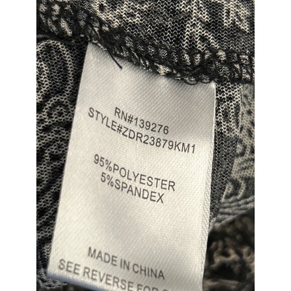 Y2K DR2 Black White Paisley Print Baby Doll Blouse Whimsygoth Smocked Waist Boho - Picture 6 of 7